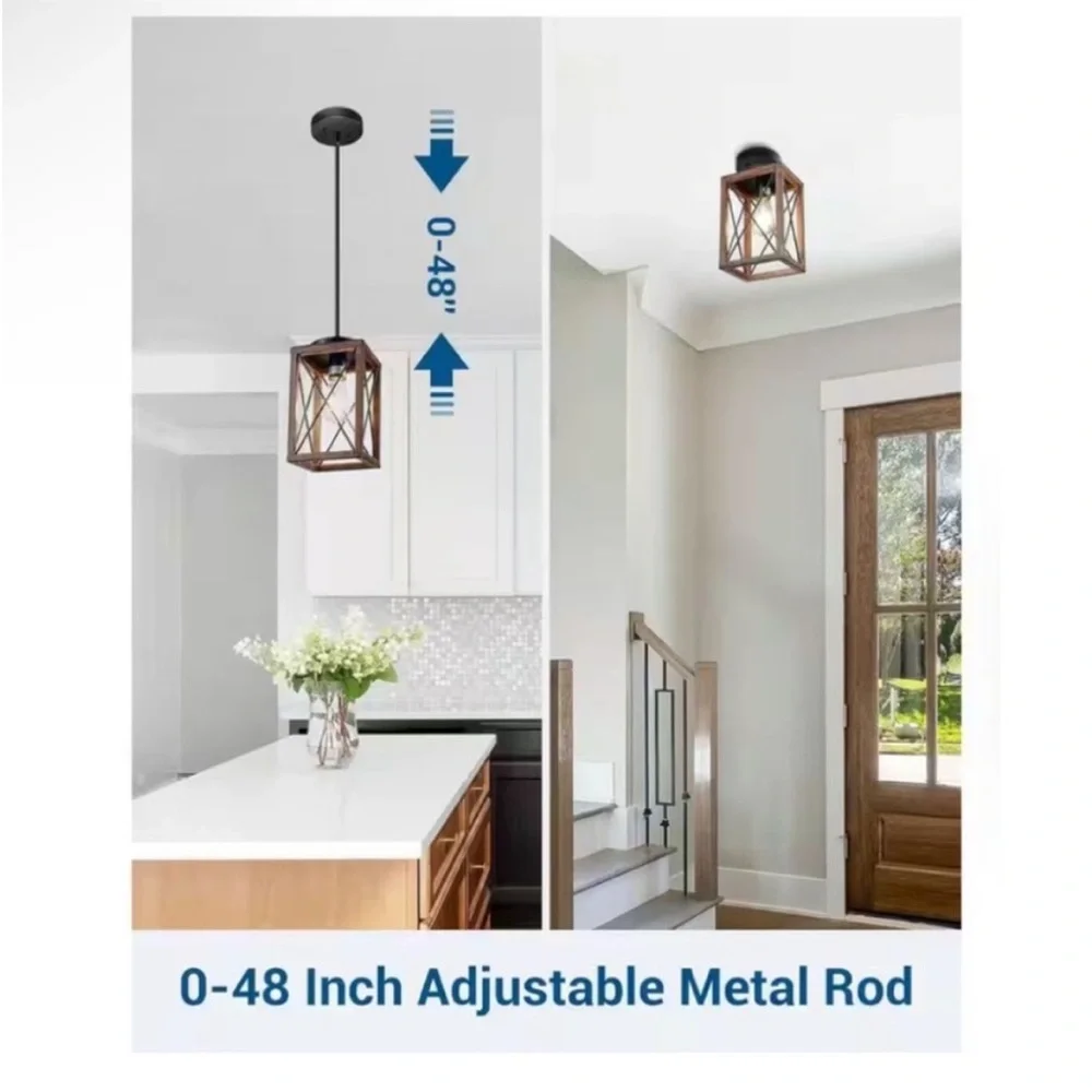 Rustic Pendant Light Fixtures (2) NIB